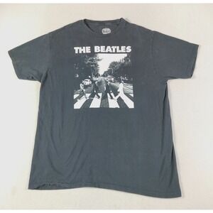 The Beatles Shirt Mens Medium Black Abbey Road Crosswalk Graphic Tee Rock Music
